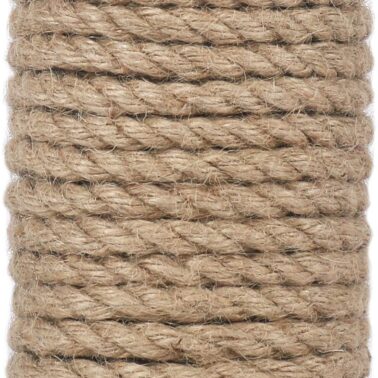 Vivifying Jute Rope, 50 Feet 8mm Natural Heavy Duty Twine for Crafts, Cat Scratch Post, Bundling and Hanging
