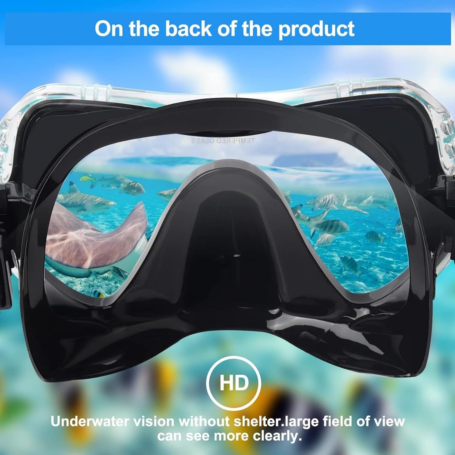 Adult Diving Mask Scuba Snorkel Mask with Tempered Glass Lens Professional Freediving Mask for Men Women Liquid Silicone Seal Anti-Fog Wide View Dive Mask for Underwater Swimming Ocean Exploration - Image 6