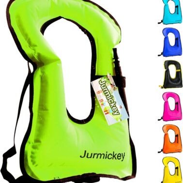 Inflatable Snorkel Vest Adults, Portable Snorkel Jacket, Buoyancy Vest for Snorkeling, Swimming, Kayaking, Boating, Safety Load Up to 220 Ibs